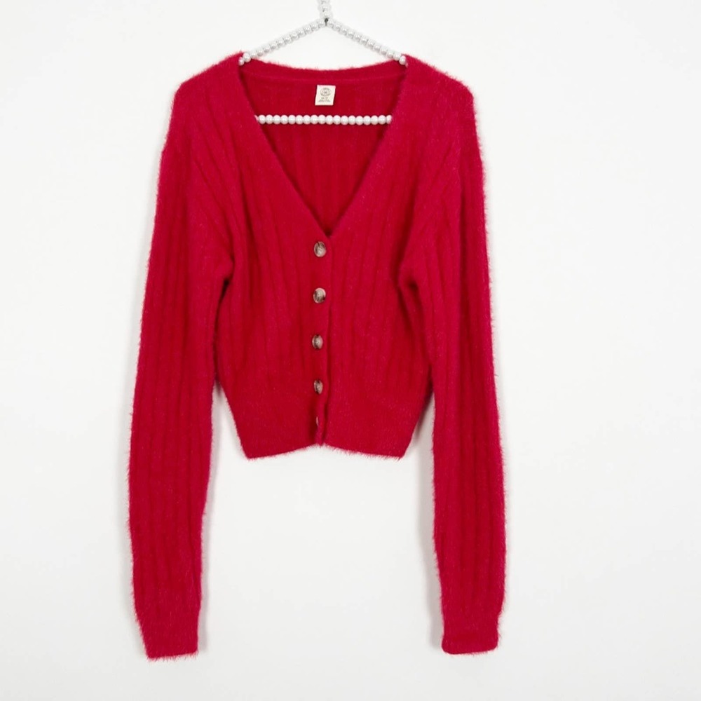 Urban Outfitters Mohair Cardigan Sweater Red Size XS